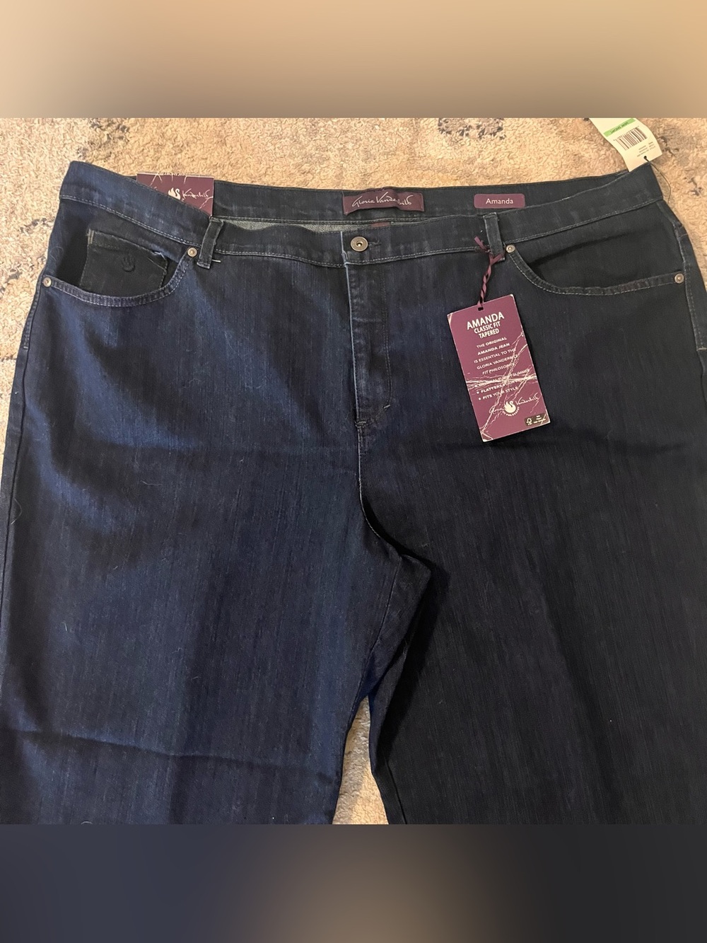 Gloria Vanderbilt Dark Indigo Relaxed Amanda 26W Short Jeans